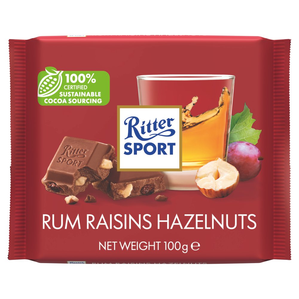 Ritter Sport Rum Raisins Hazelnuts (100g × 5 × 1)