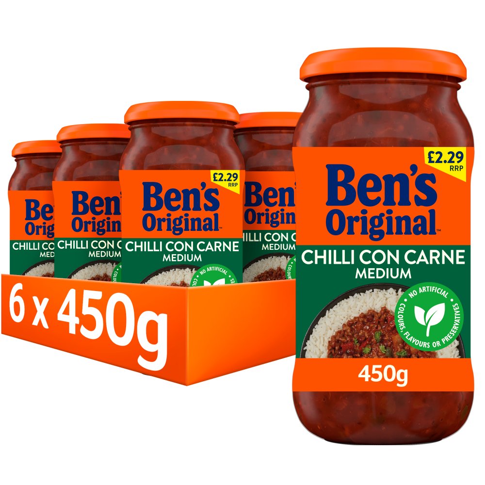 Bens Original Medium Chilli Con Carne Sauce PMP £2.29 (450g × 6 × 1)