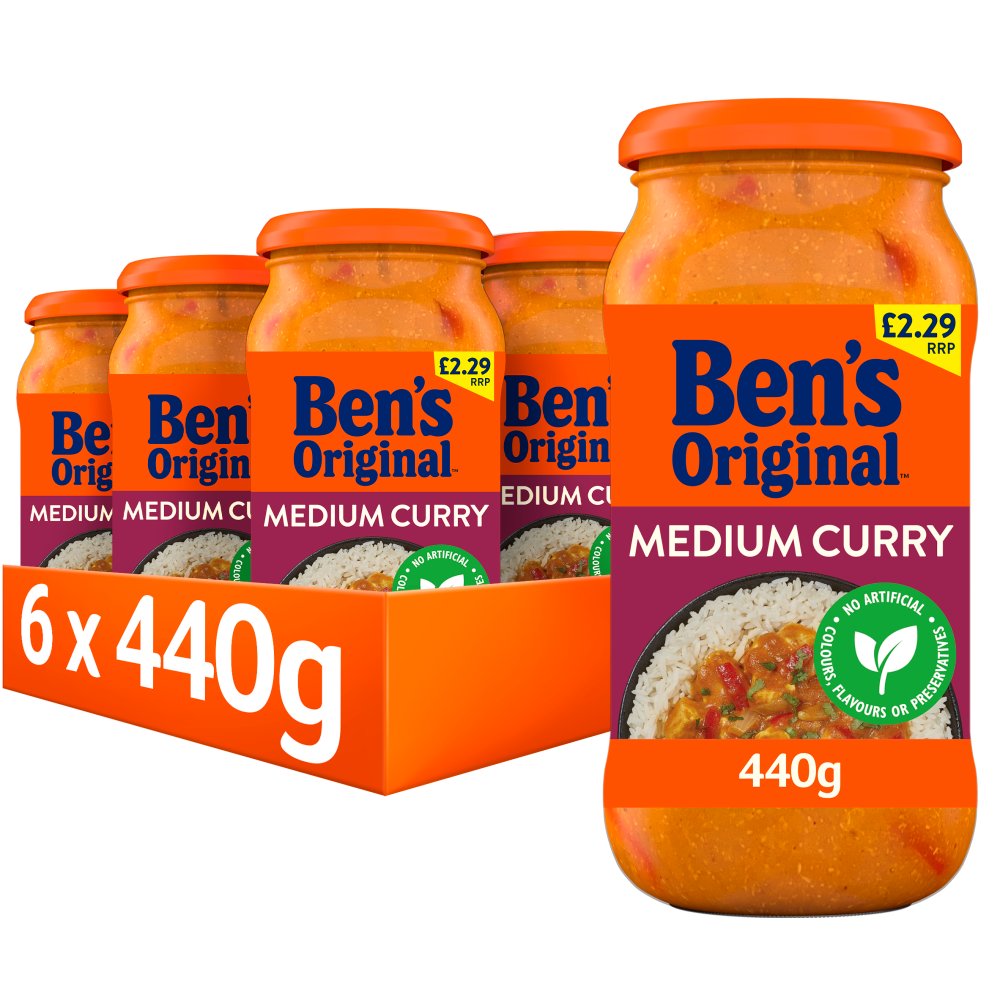 Bens Original Medium Curry Sauce PMP £2.29 (450g × 6 × 1)
