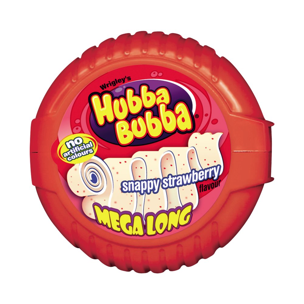 Hubba Bubba Snappy Strawberry Bubblegum Mega Long Tape