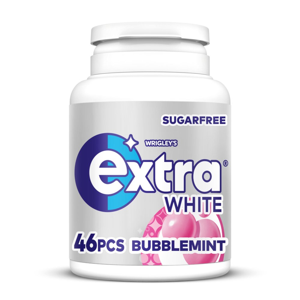 Extra White Bubblemint Sugarfree Chewing Gum Bottle