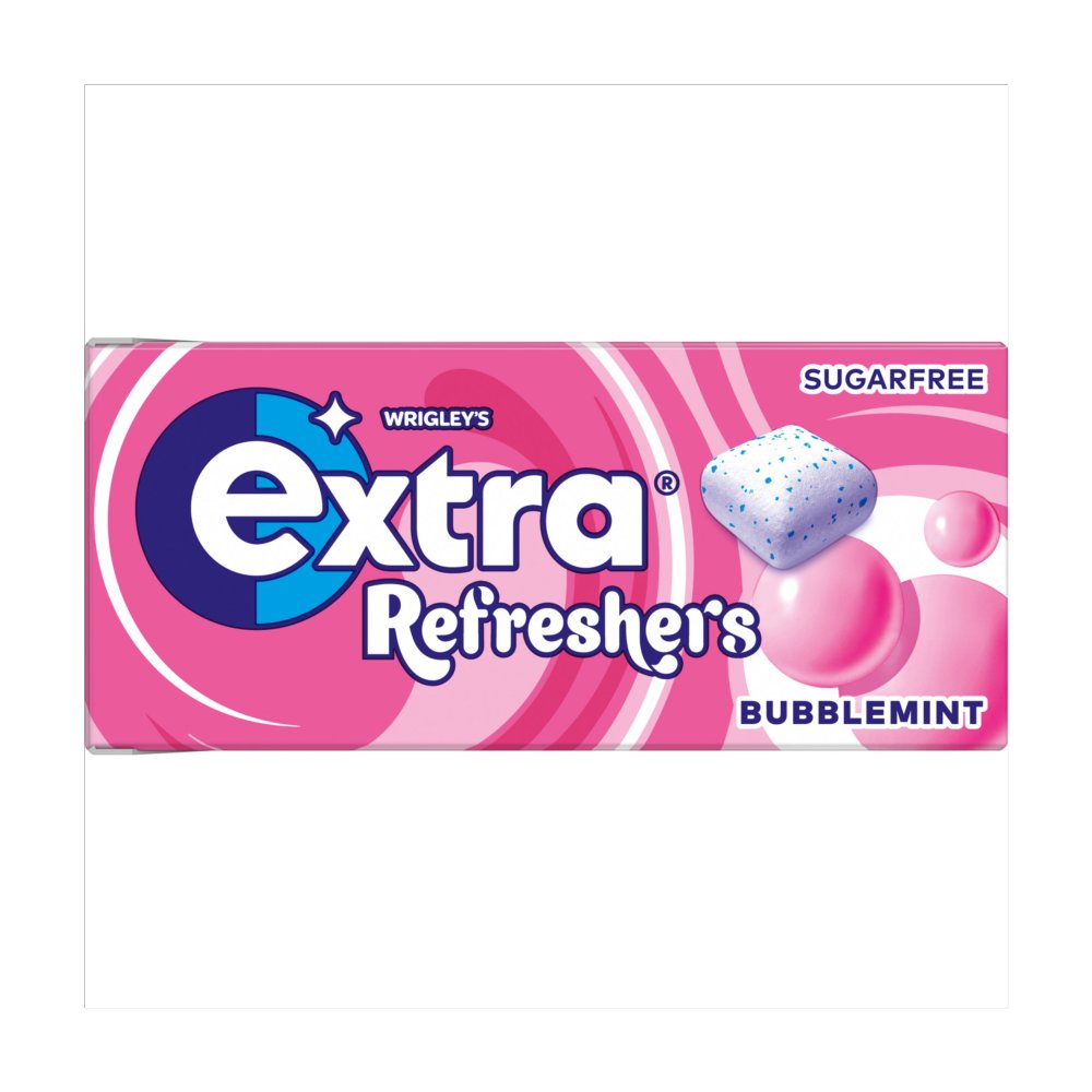 Extra Refreshers Bubblemint Sugarfree Chewing Gum Handy Box (7pce × 16 × 1)