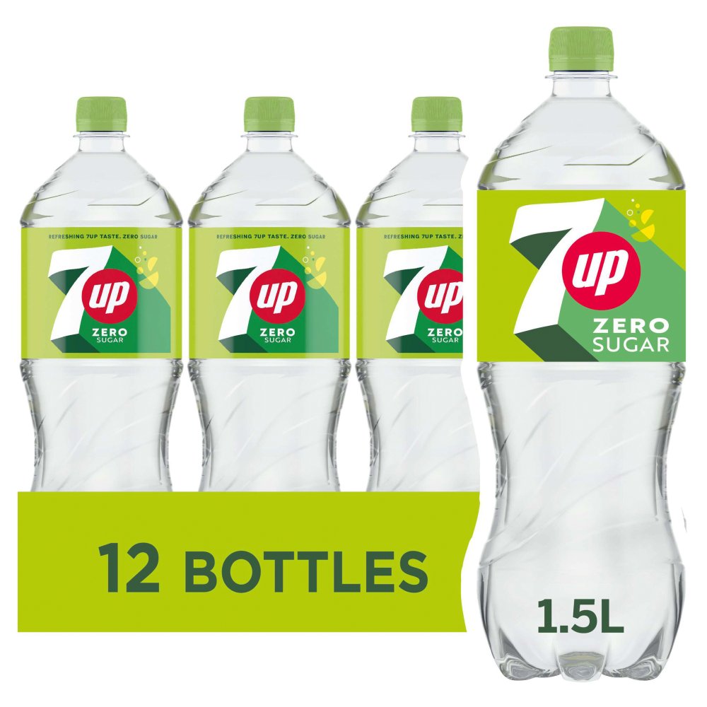 7UP Zero Sugar Free Lemon & Lime Bottles (2Ltr × 6 × 1)