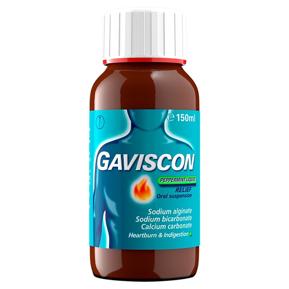 Gaviscon Liquid Heartburn & Indigestion Relief Peppermint Flavour 150ml (150ml × 6 × 1)