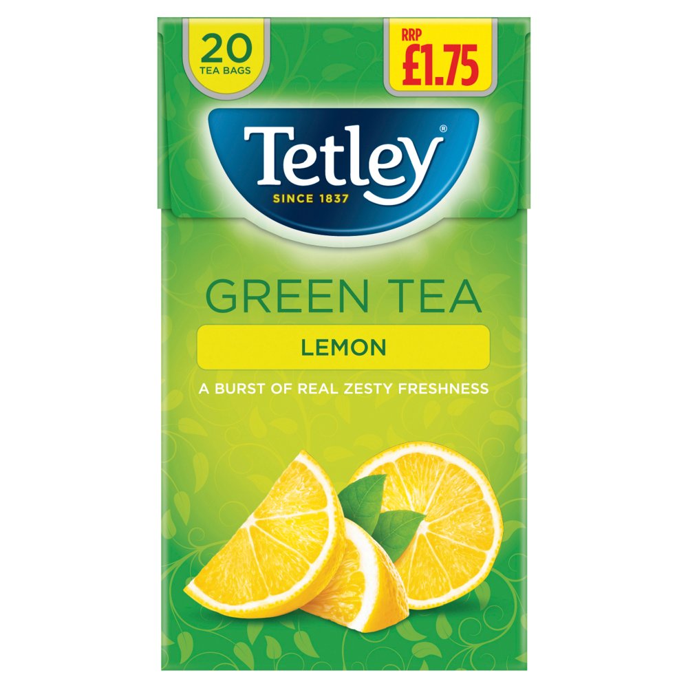 Tetley Green Tea Lemon 20 Tea Bags 40g