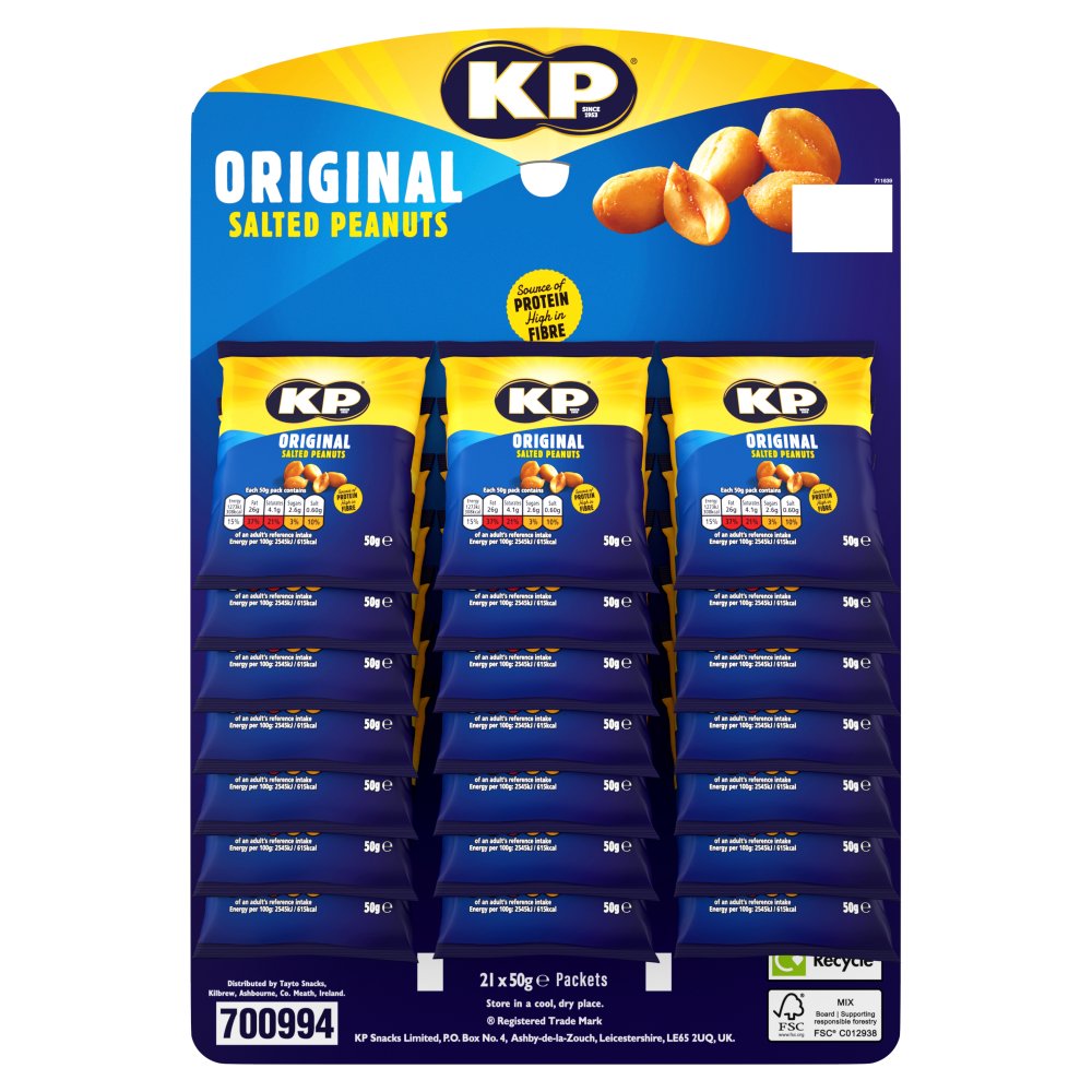 KP Original Salted Peanuts (Pubcard) (50g × 21 × 7)