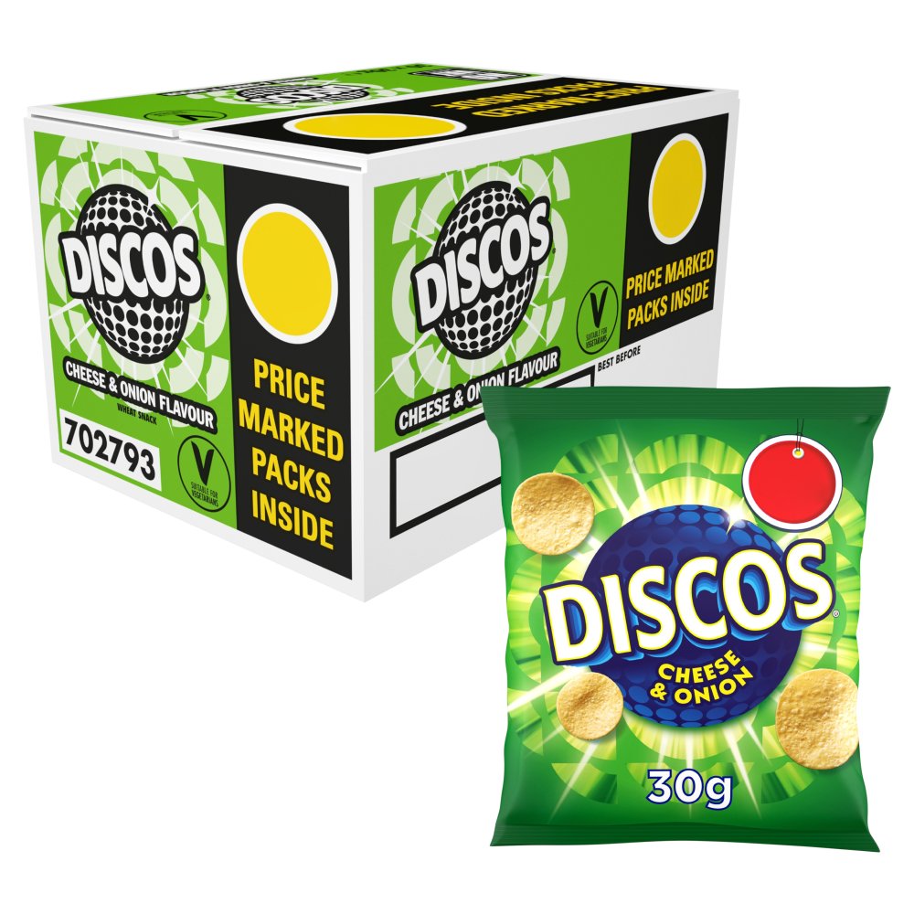 Discos Cheese & Onion Crisps , 50p PMP
