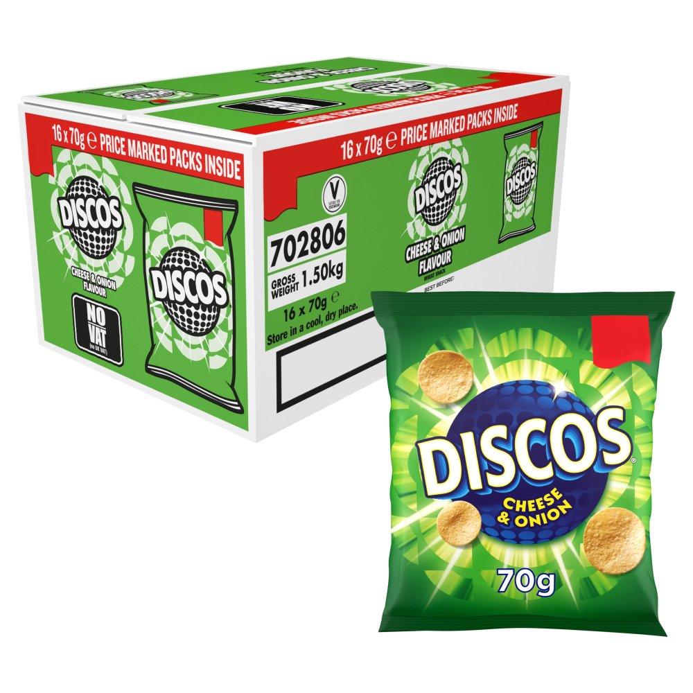 Discos Cheese & Onion Crisps , £1.25 PMP