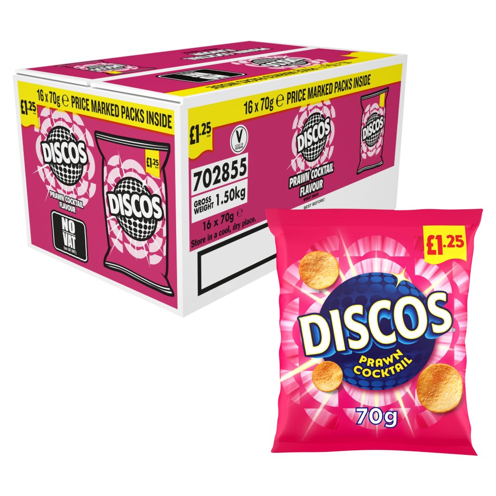 Discos Prawn Cocktail Crisps , £1.25 PMP