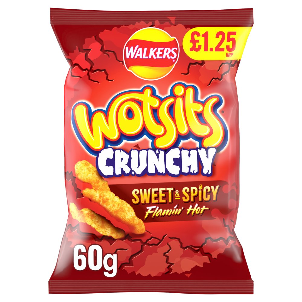 Walkers Wotsits Crunchy Sweet & Spicy Snacks Crisps £1.25 RRP PMP