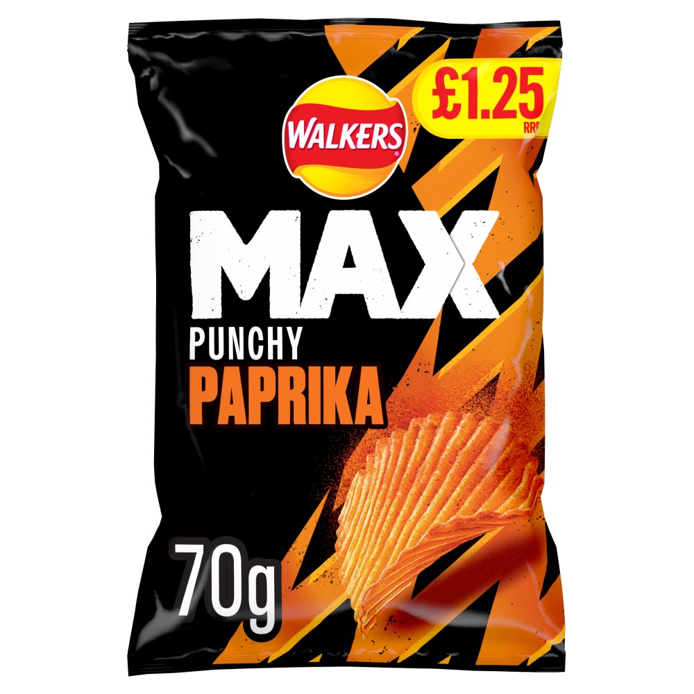 Walkers Max Punchy Paprika Crisps £1.25 RRP PMP