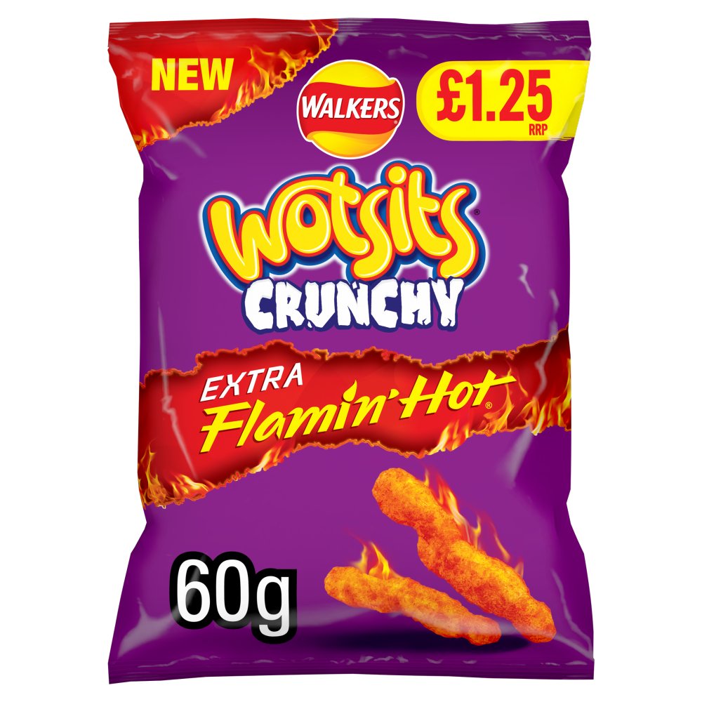 Wotsits Crunchy Extra Flamin' Hot Sharing Bag Crisps PMP