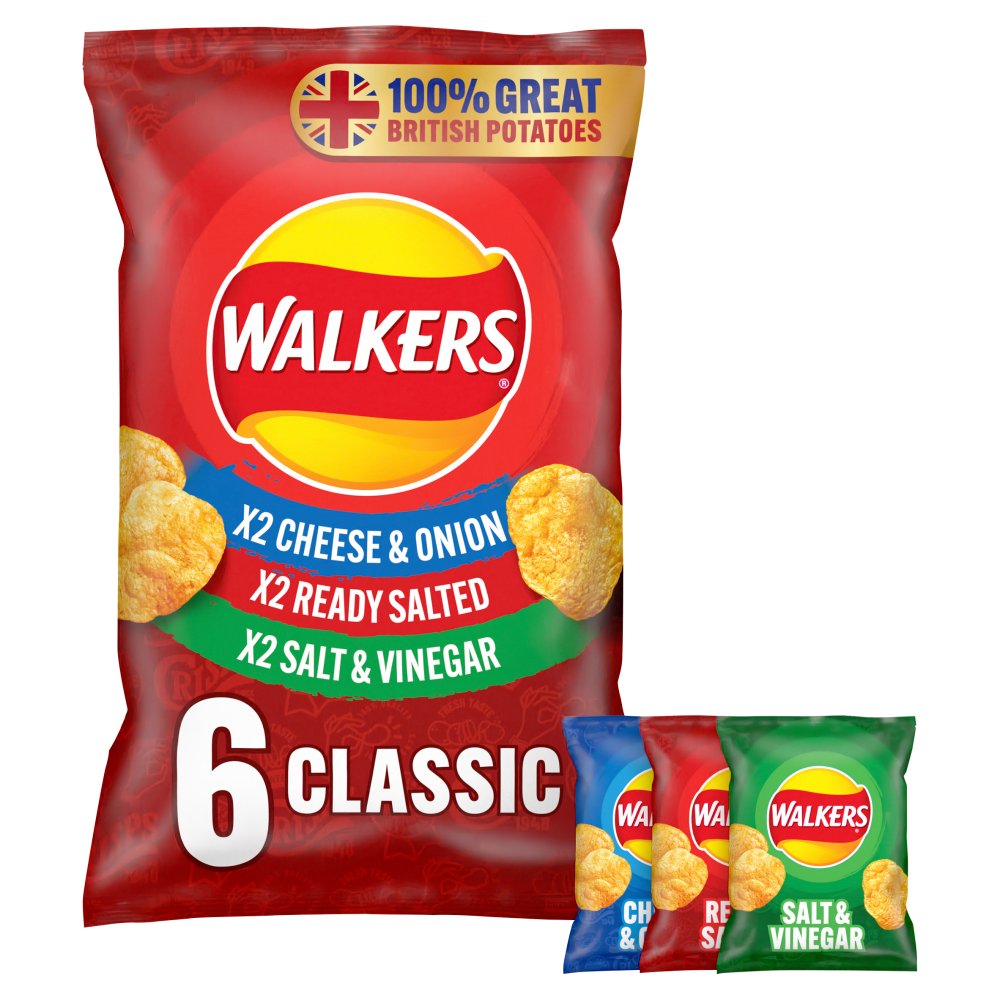 Walkers Classic Variety Multipack Crisps (6pk × 18)