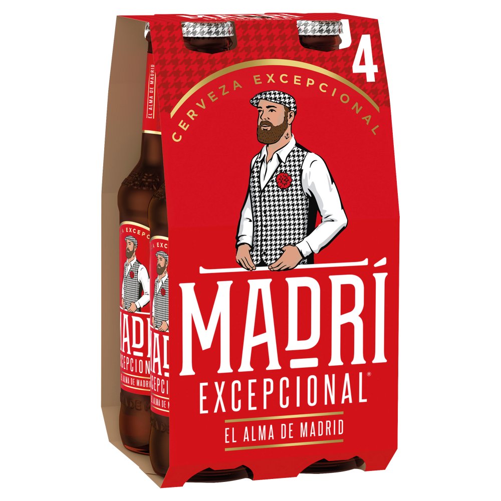 Madri Excepcional Premium Lager Beer Bottle (330ml × 6 × 1)
