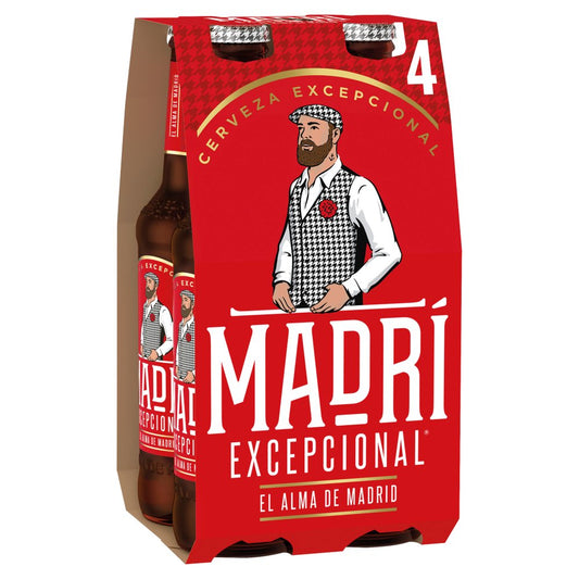 Madri Excepcional Premium Lager Beer Bottle (330ml × 6 × 1)