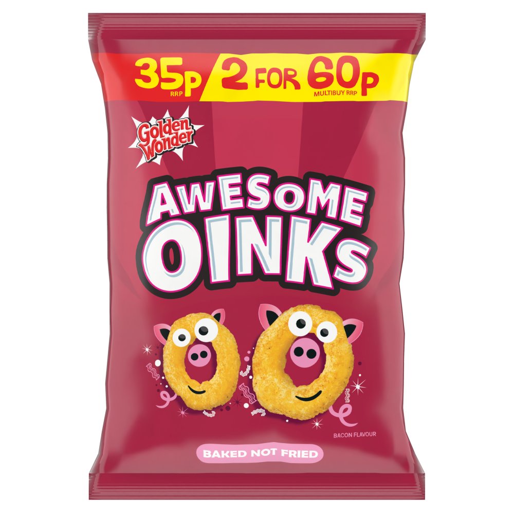 Golden Wonder Awesome Oinks Bacon Flavour (22g × 36 × 1)