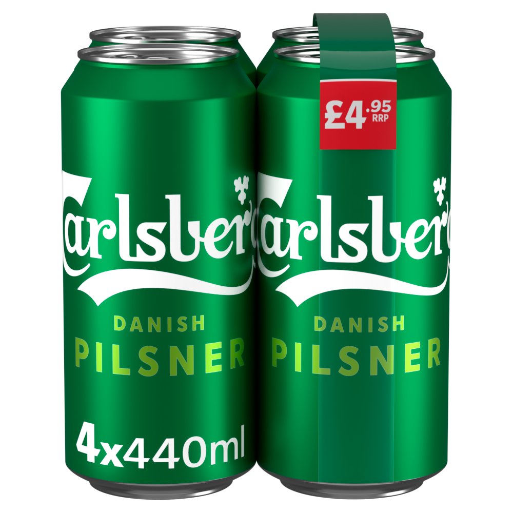 Carlsberg Danish Pilsner Lager Beer Can PMP £4.95 (440ml × 6 × 1)