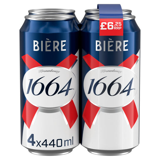 Kronenbourg 1664 Biere Beer Lager Cans PMP £6.25 (440ml × 6 × 1)