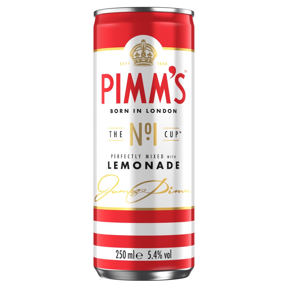 Pimm's no1 and Lemonade Ready to Drink premix 5.4% vol 250ml Can (250ml x 12 x 1)