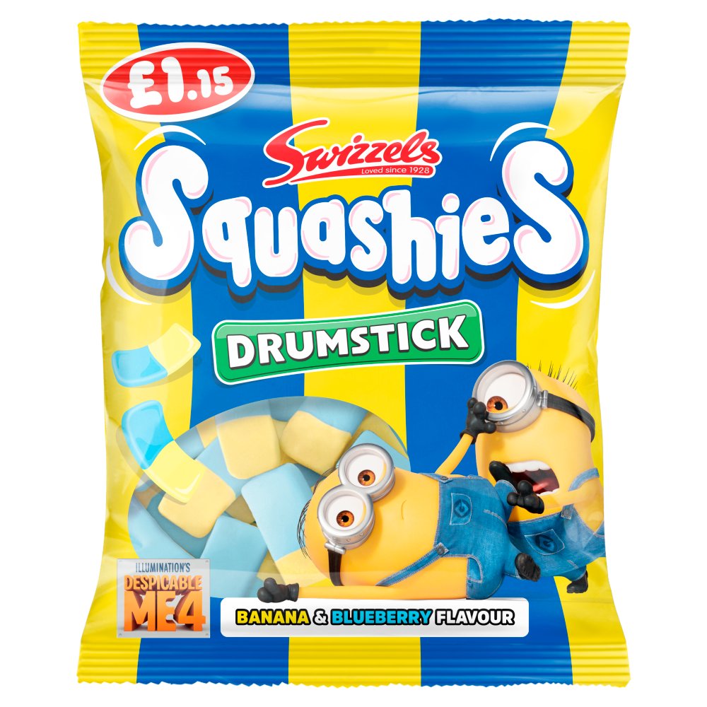 Swizzels Squashies Minions (Banana & Blueberry) Flavour PMP (110g × 12 × 1)