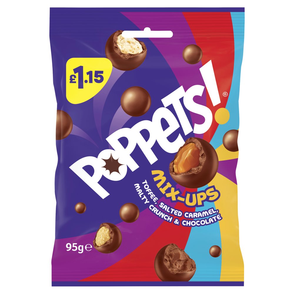 Poppets Mix-Ups Toffee, Salted Caramel, Malty Crunch & Chocolate (95g × 10 × 1)