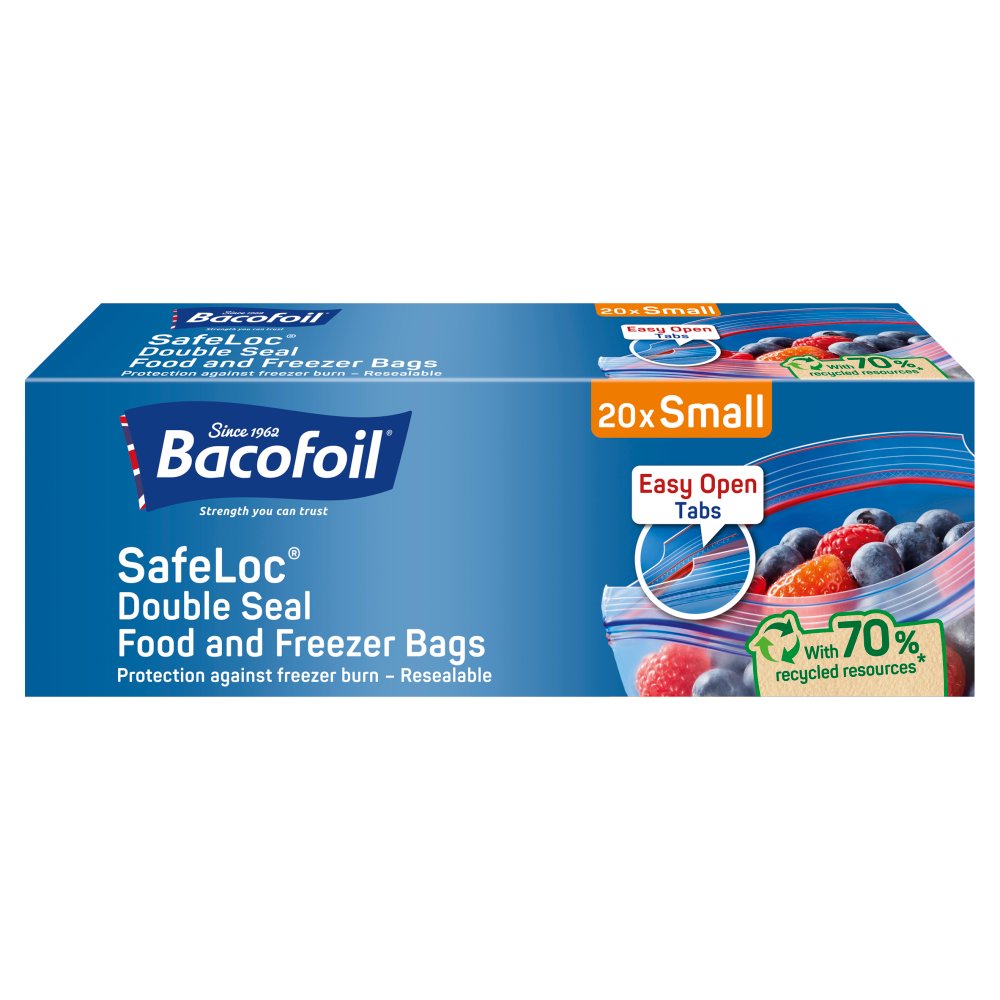 Bacofoil® SafeLoc® Double-Seal Food and Freezer Bags 20 Small