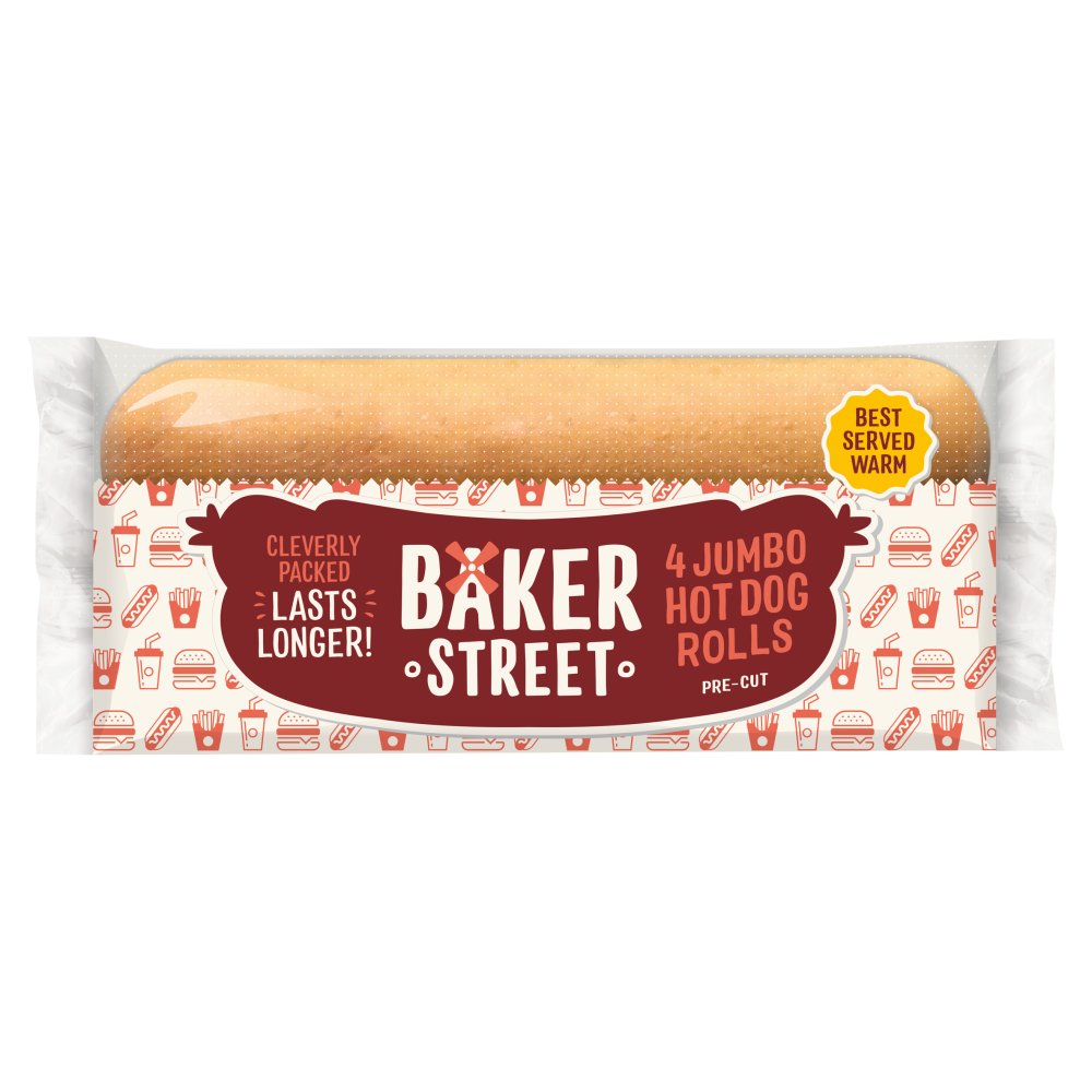 Baker Street 4 Jumbo Hot Dog Rolls (4pk × 1)