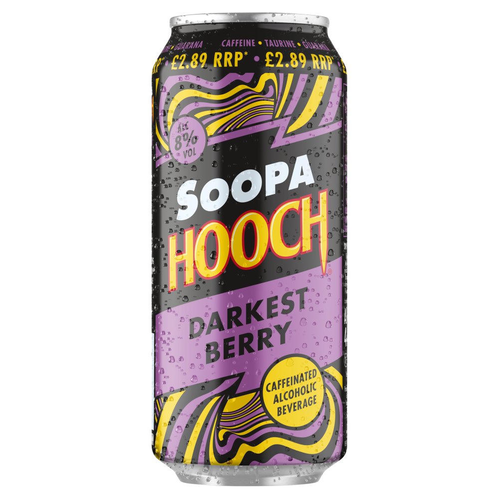 Soopa Hooch Darkest Berry Caffeinated Alcohol Beverage 440ml (440ml x 8 x 1)