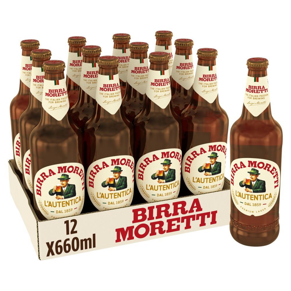 Birra Moretti Premium Lager Beer Bottle 660ml (660ml Nrb × 12 × 1)