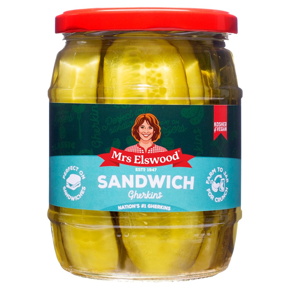 Mrs Elswood Sandwich Gherkins (540g × 6 × 1)