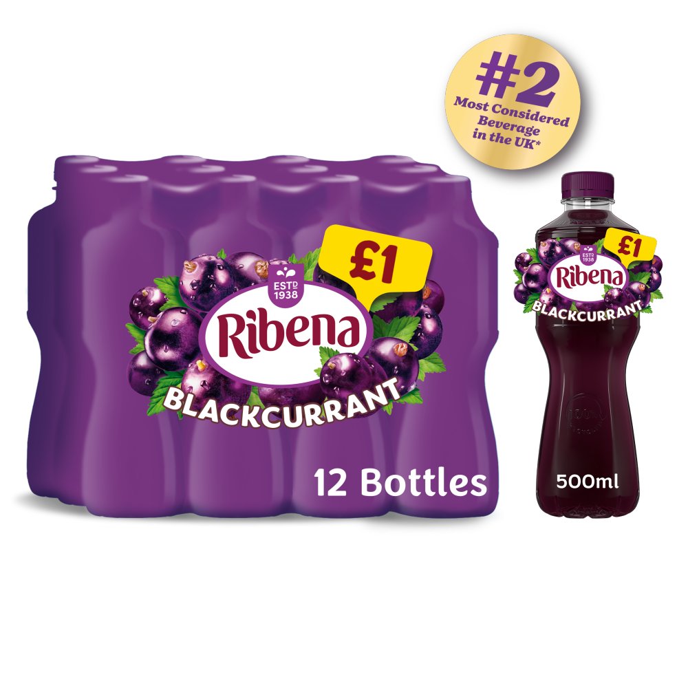 Ribena Blackcurrant Juice Drink £1 PMP (500ml × 12 × 1)