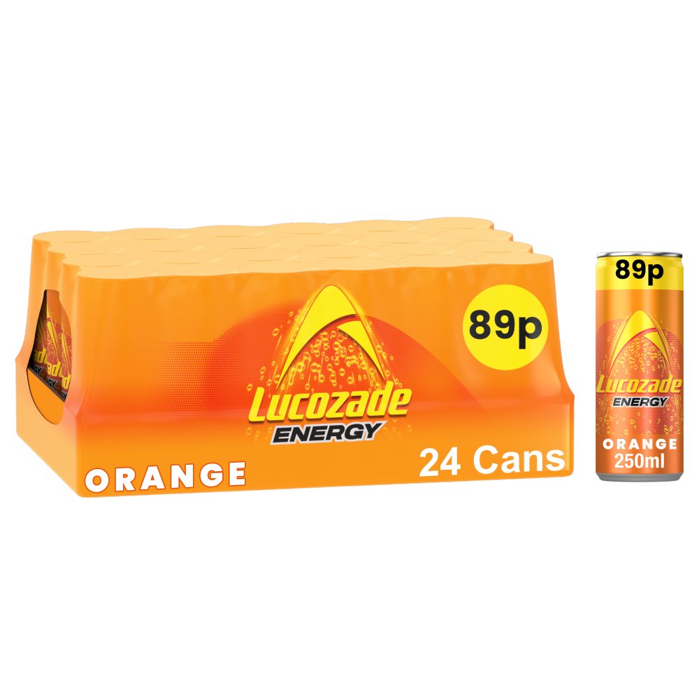 Lucozade Energy Drink Orange 89p PMP (250ml × 24 × 1)