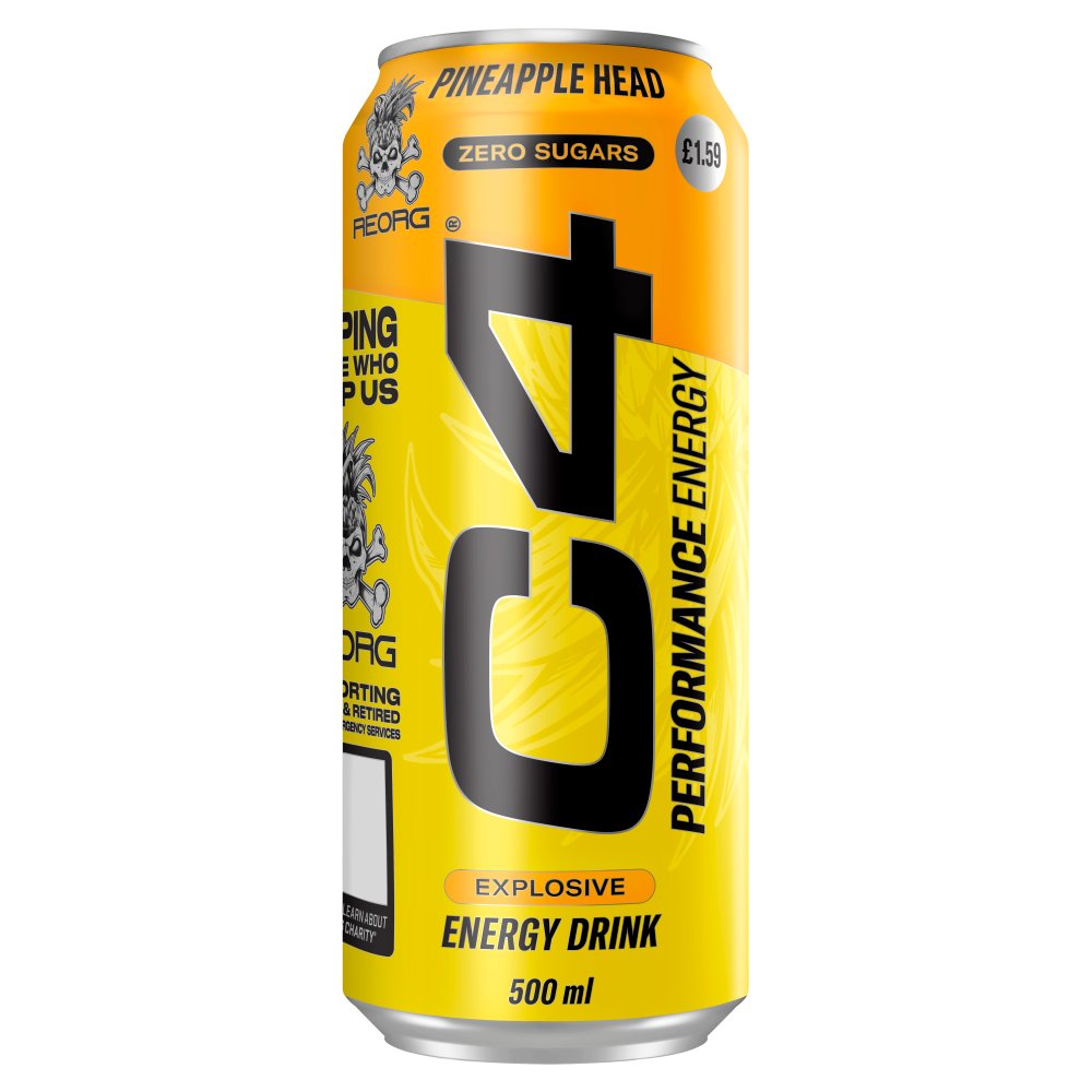 C4 Performance Energy Pineapple Head Energy Drink (500ml × 12 × 1)