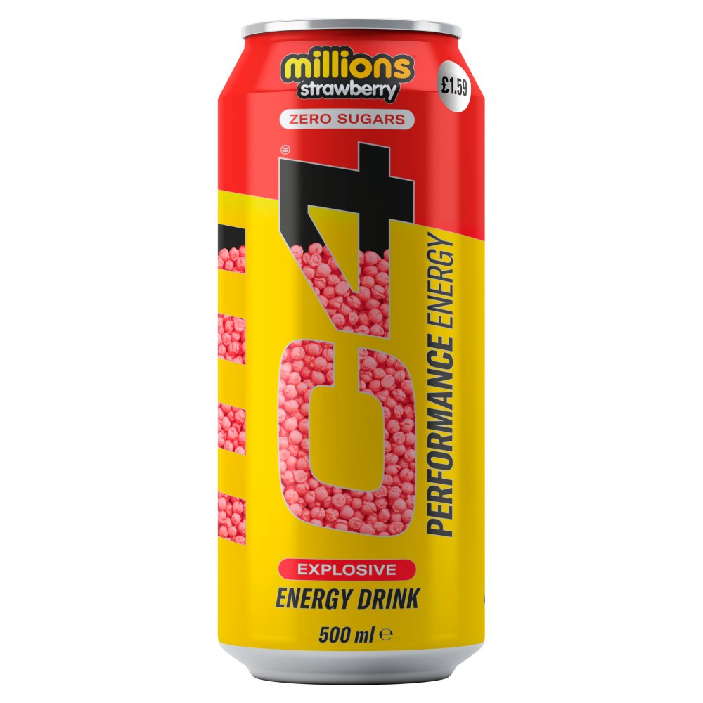 C4 Performance Energy Millions Strawberry Energy Drink (500ml × 12 × 1)