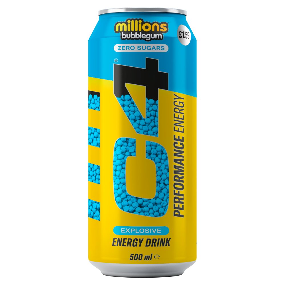 C4 Performance Energy Millions Bubblegum Energy Drink (500ml × 12 × 1)
