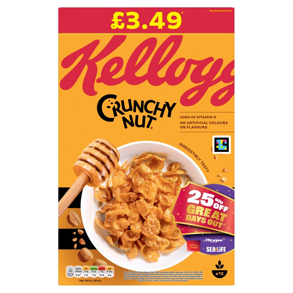 Kellogg's Crunchy Nut Breakfast Cereal PMP £3.49 (460g × 9 × 1)