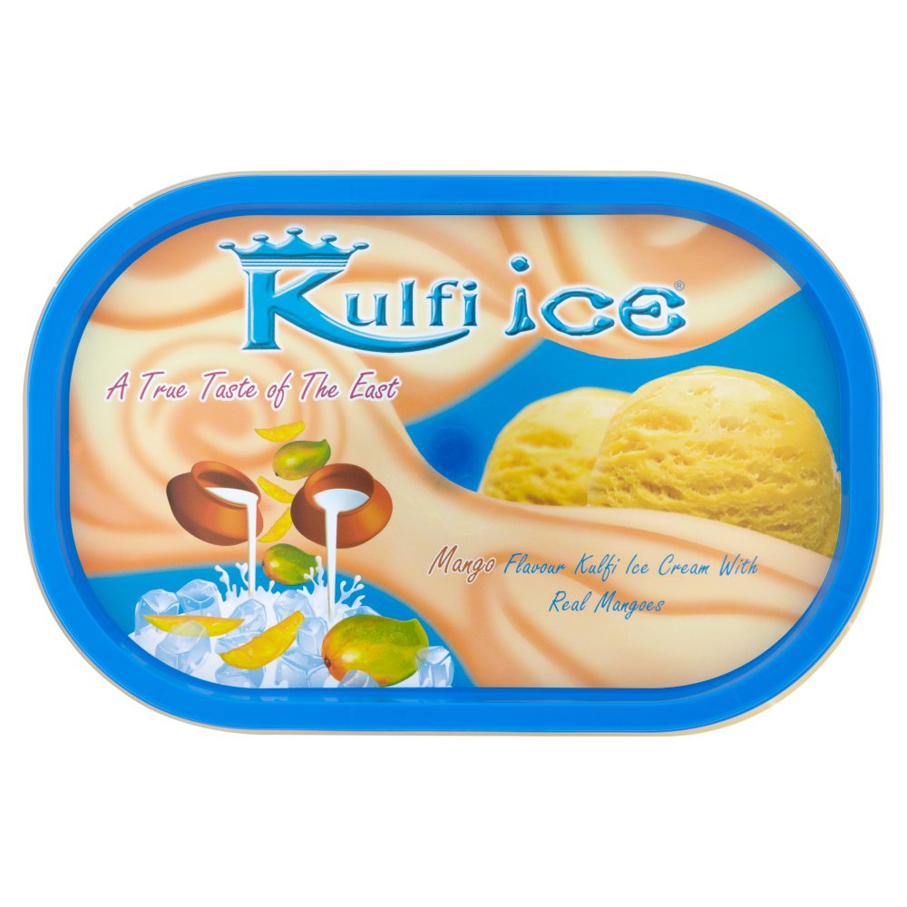 Kulfi Ice Mango Flavour Kulfi Ice Cream with Real Mangoes (1Ltr × 8)