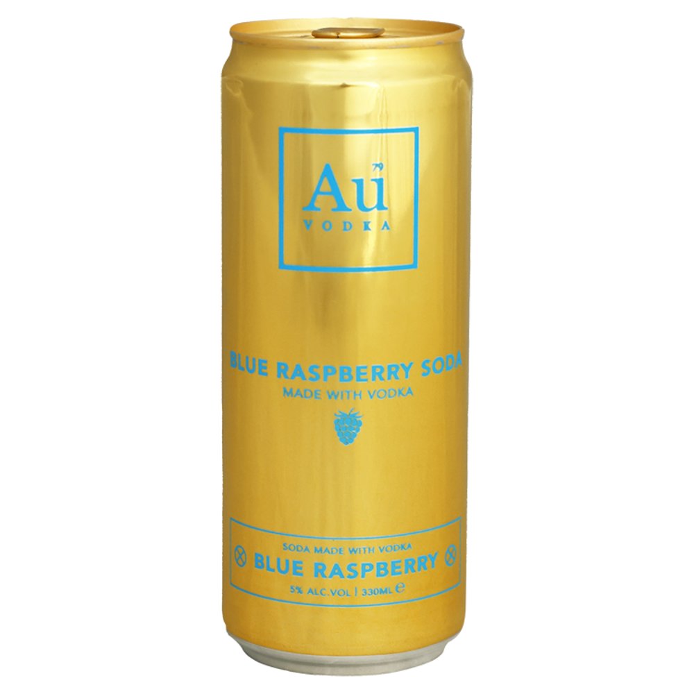 Au Vodka Blue Raspberry Soda Made with Vodka 330ml (33Cl x 12 x 1)