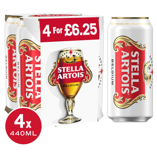 Stella Artois Belgium Premium Lager Beer (440ml × 6 × 1)