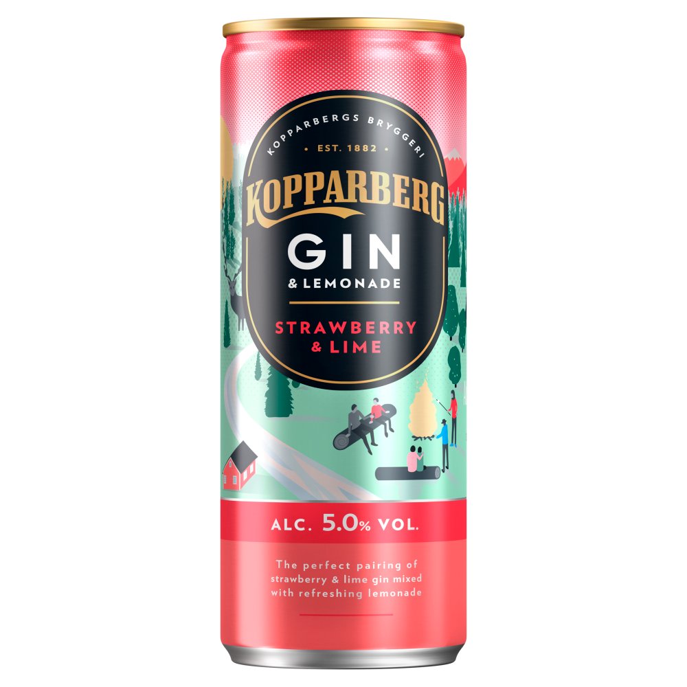 Kopparberg Gin & Lemonade Strawberry & Lime 250ml (250ml x 12 x 1)