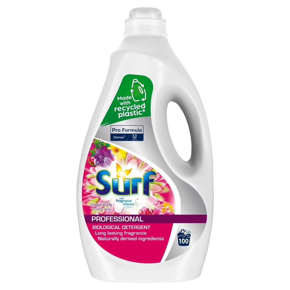 Surf Pro Formula Tropical Lily & Ylang Ylang Professional Biological Detergent Liquid (5Ltr × 2)