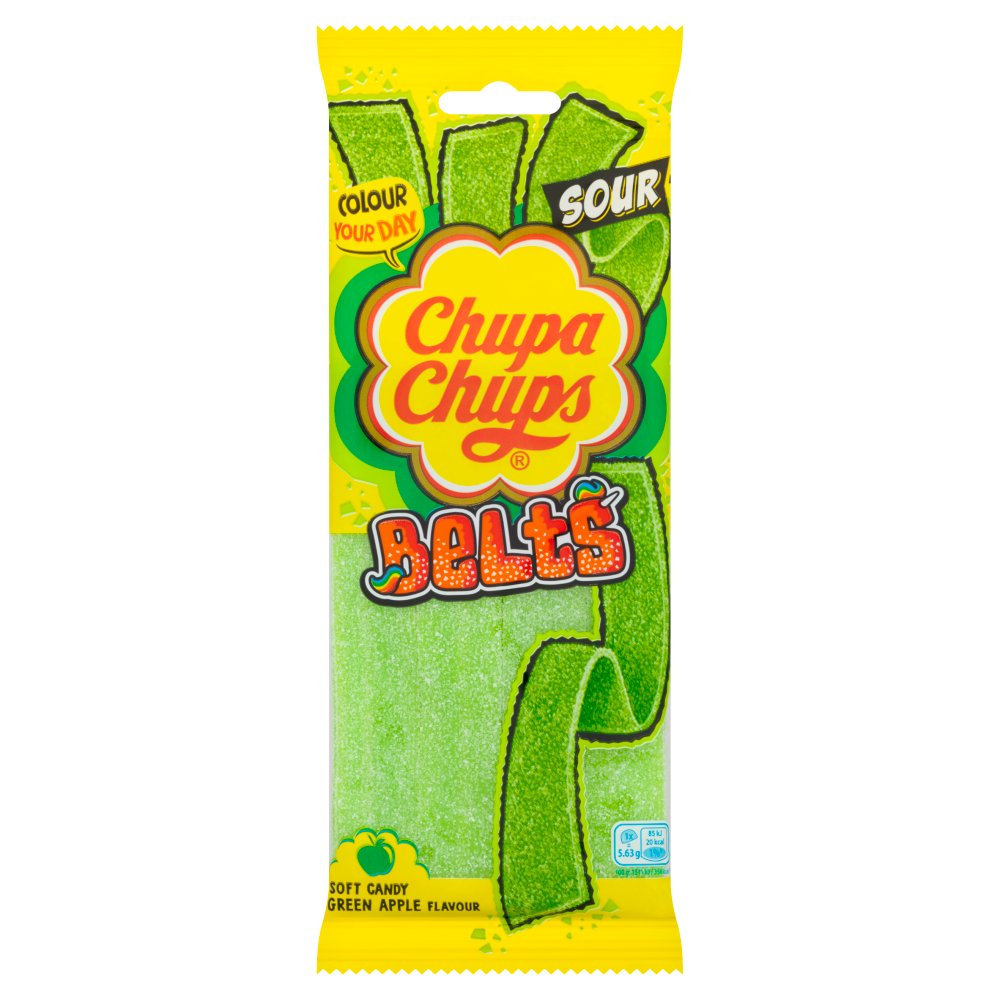 Chupa Chups Belts Green Apple Flavor Soft Candy (90g × 18 × 1)