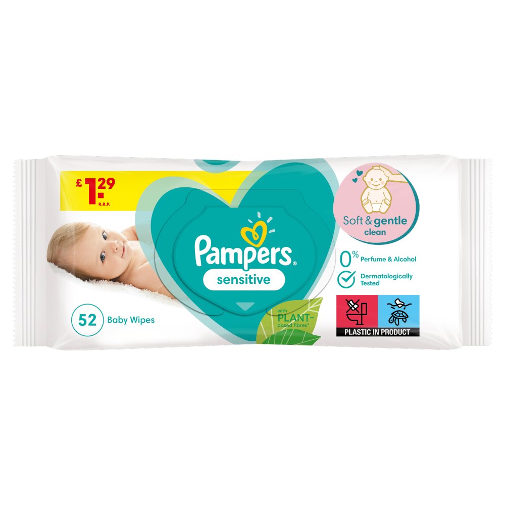 Pampers Sensitive Baby Wipes 52 Wipes/Pack
