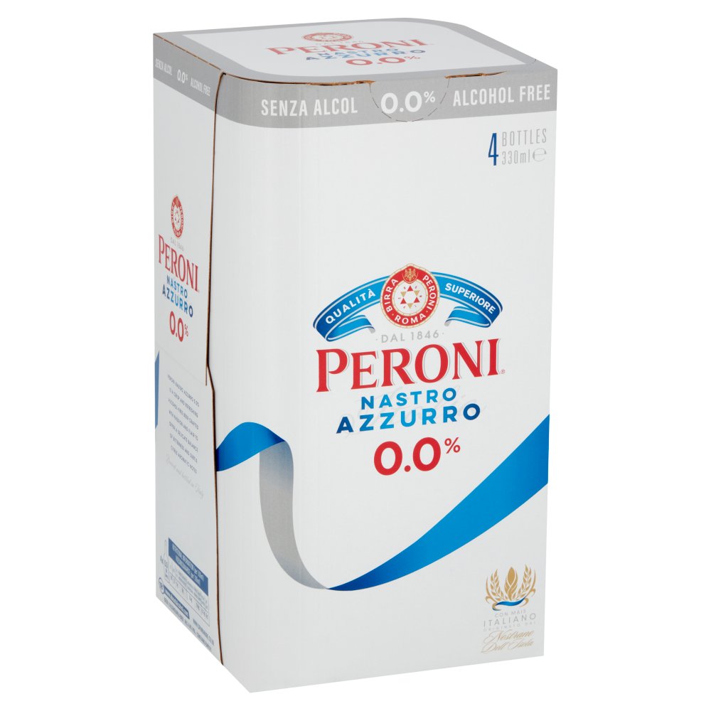 Peroni Nastro Azzurro 0.0% Alcohol Free Beer Bottle (330ml x 6 x 1)