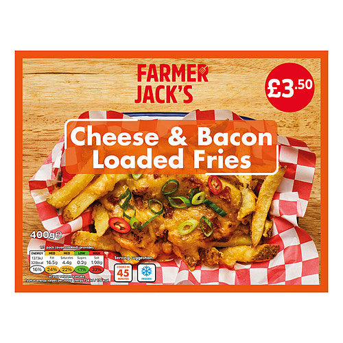 Farmer Jack's Cheese & Bacon Loaded Fries (400g × 8)