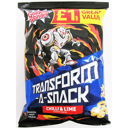 Golden Wonder Transfrm Snack Fiery Chilli & Lime £1 (57g × 18 × 1)