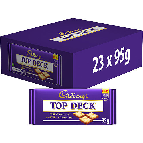 Cadbury's Limited Edition Top Deck Milk Chocolate and White Chocolate PMP £1.35 (95g × 23 × 1)