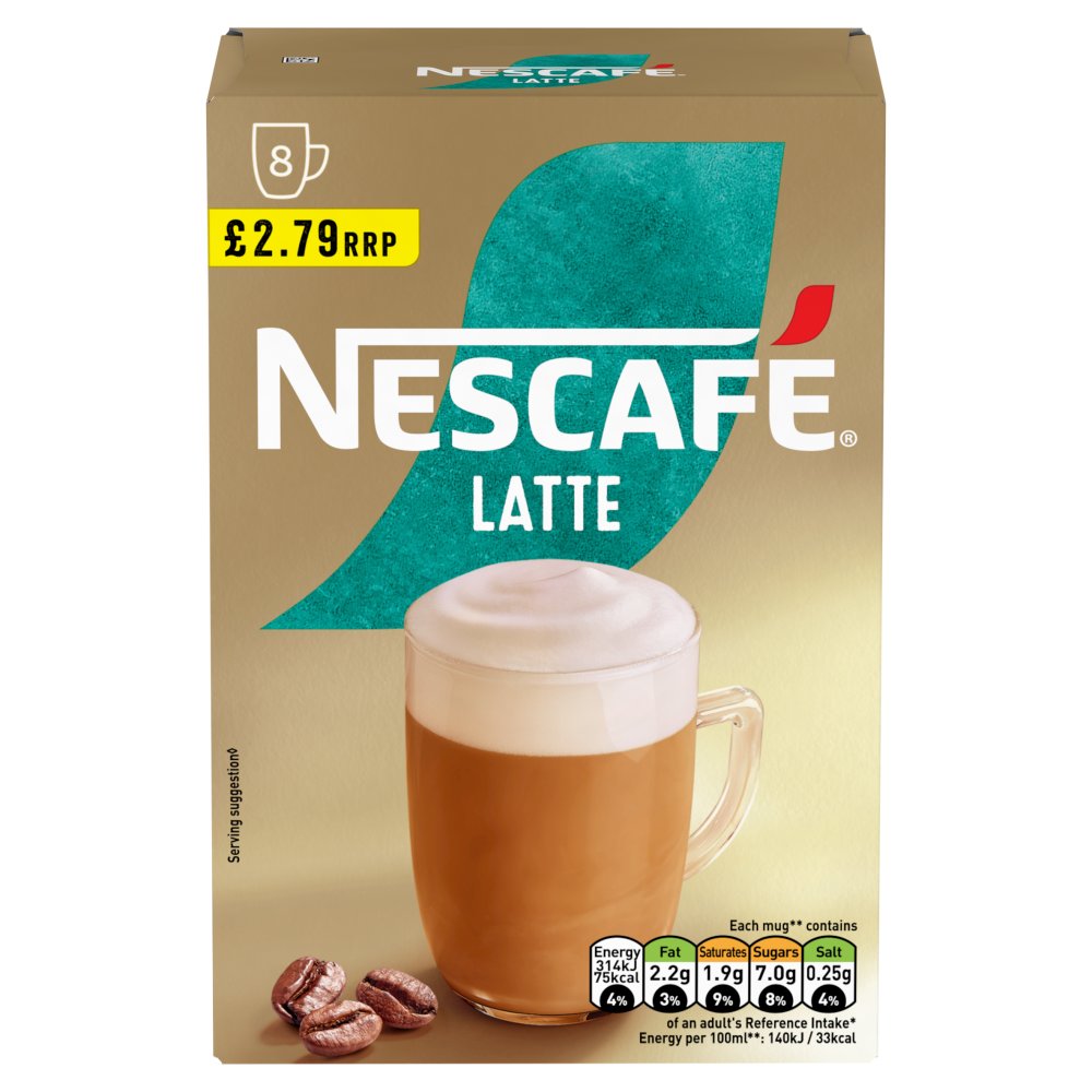 Nescafe Latte Instant Coffee 8 x 18g Sachets £2.79 PMP