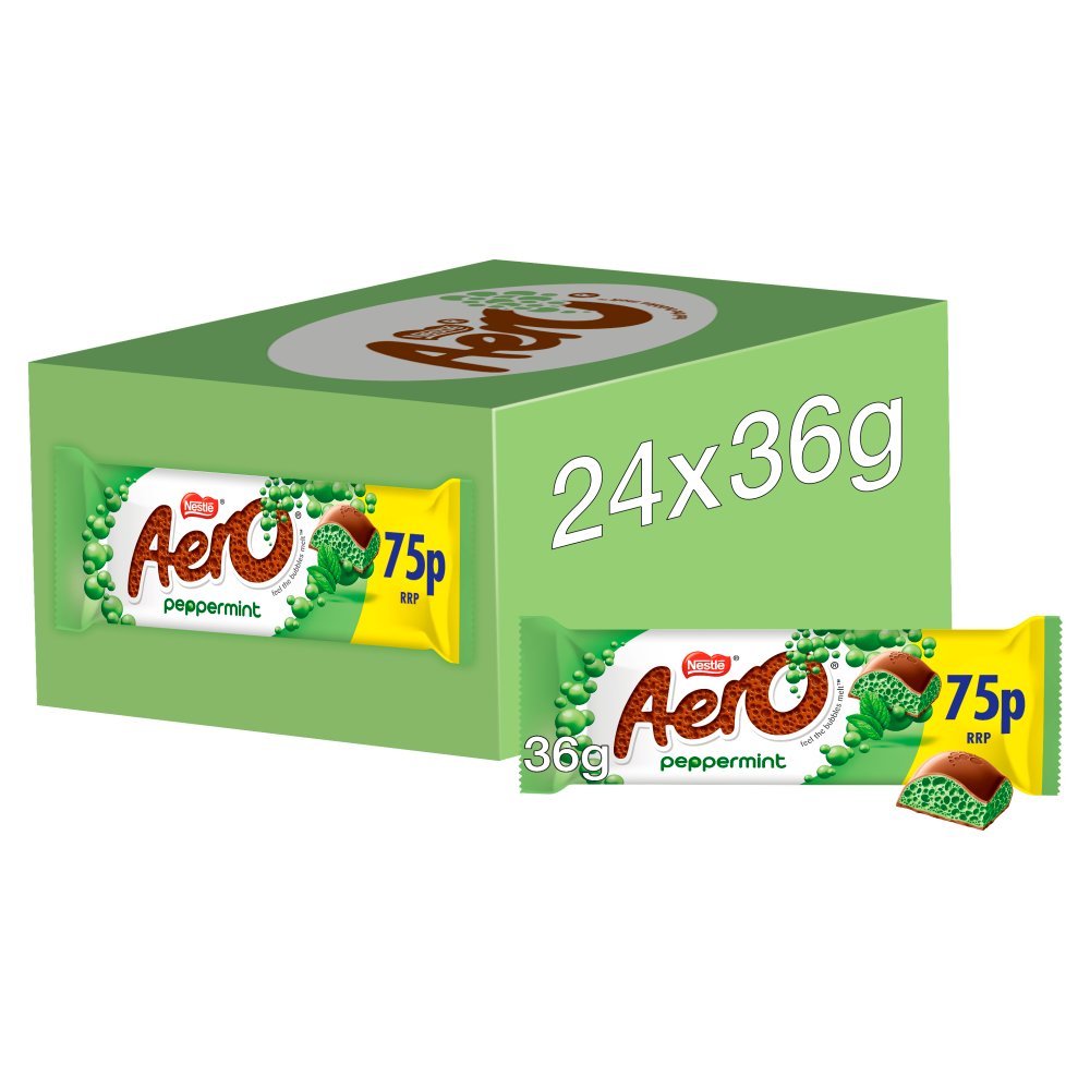 Aero Bubbly Peppermint Chocolate Bar PMP 75p (Bar × 24 × 1)