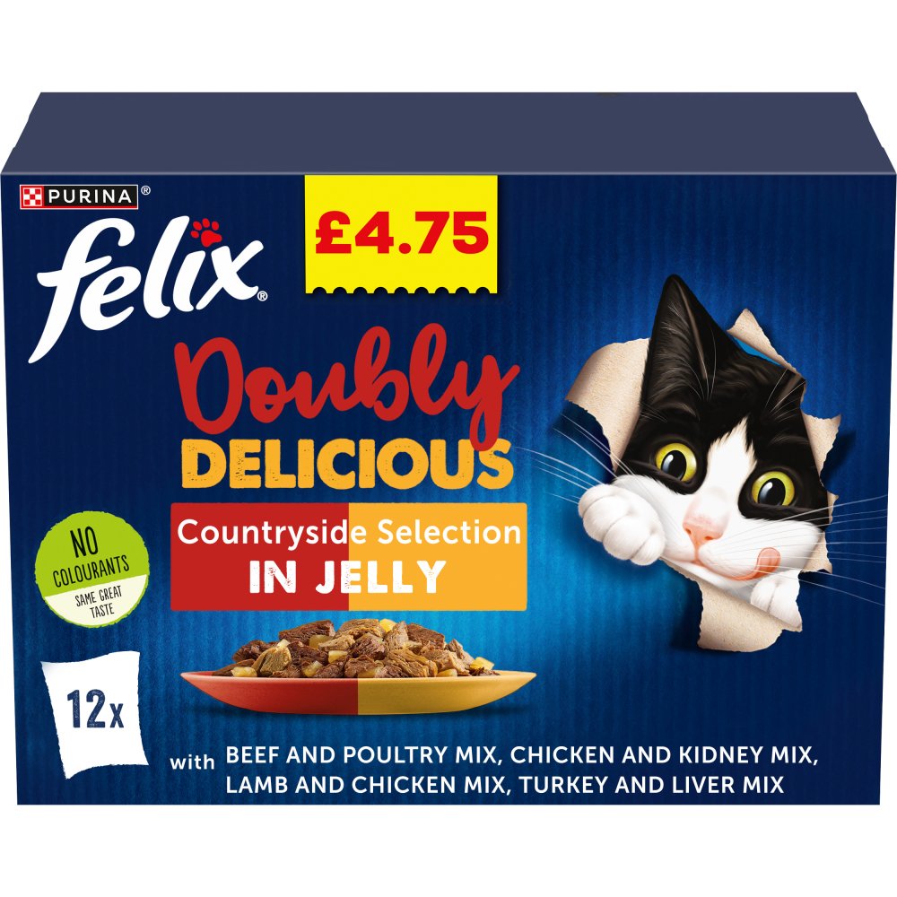 Felix Doubly Delicious Countryside Selection in Jelly (K 100g × 4 × 1)
